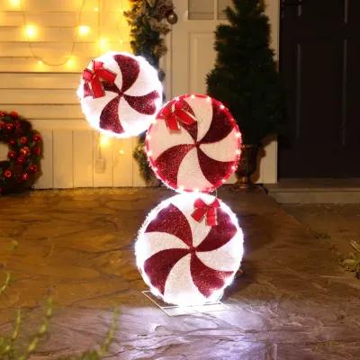 LuxenHome  LuxenHome 2.7-Ft Tall Peppermint Candy Lighted Holiday Decoration