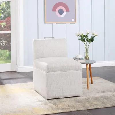 Delray Modern Upholstered Castered Chair in Sea Oat