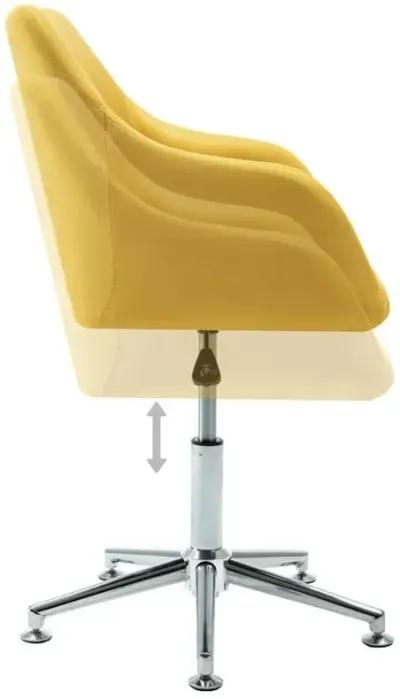 Swivel Dining Chair Yellow Fabric