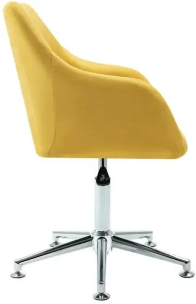 Swivel Dining Chair Yellow Fabric