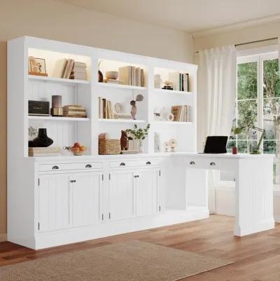 Versatile 3-Piece Bookcase & Writing Desk Set for Any Room