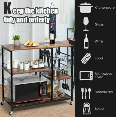 Rolling Industrial Kitchen Baker's Storage Shelf