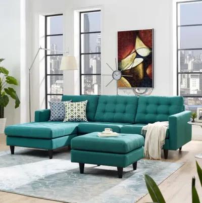 Empress Left-Arm Sectional Sofa - Exquisite Design, Tufted Buttons, Luxurious Cushions, Elegant Armrests - Teal