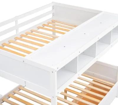 Merax Bunk Bed with Shelves  and Storage Staircase