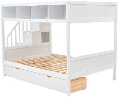 Merax Bunk Bed with Shelves  and Storage Staircase