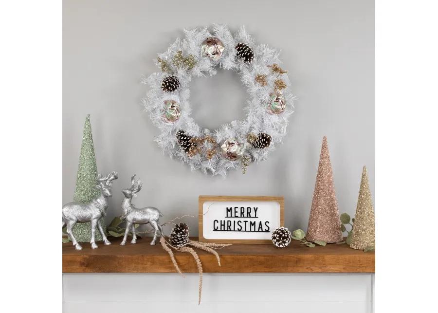 White Pine Artificial Christmas Wreath  24-Inch  Unlit