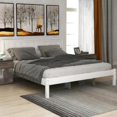 Platform Bed Frame with Headboard, Wood Slat Support, No Box Spring Needed, Queen