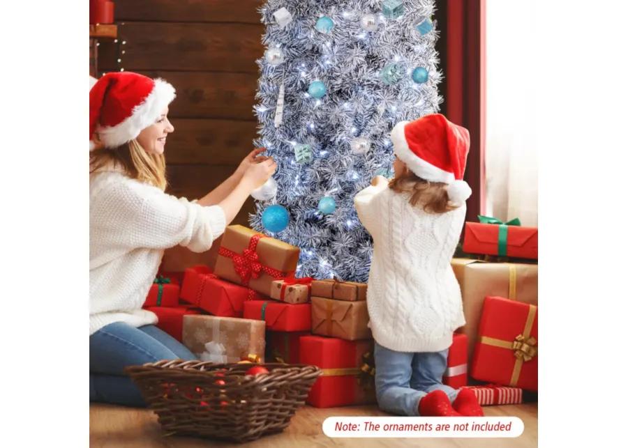 Hivvago Pre-Lit Artificial Christmas Tree with 250 Cool-White LED Lights Black and White