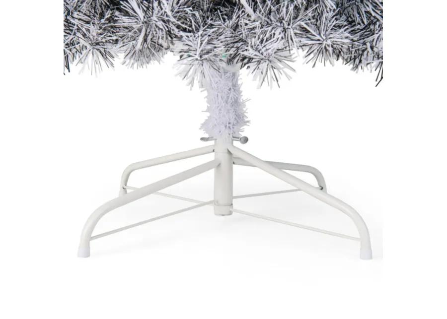 Hivvago Pre-Lit Artificial Christmas Tree with 250 Cool-White LED Lights Black and White