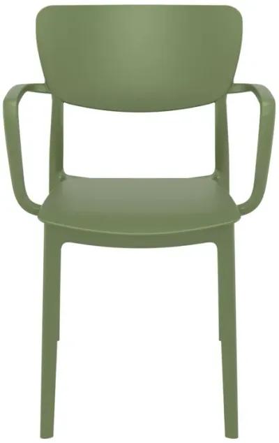 33" Gray Solid Stackable Patio Dining Arm Chair