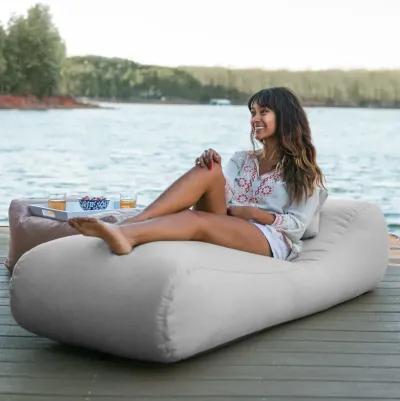 Arlo Outdoor Bean Bag Sun Lounger - Pool and Patio Chaise Bean Bag Lounger, Petal