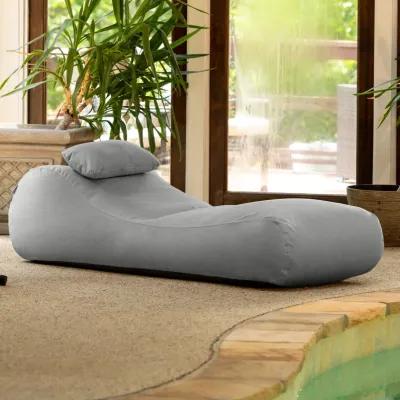 Arlo Outdoor Bean Bag Sun Lounger - Pool and Patio Chaise Bean Bag Lounger, Petal