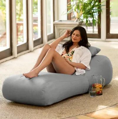 Arlo Outdoor Bean Bag Sun Lounger - Pool and Patio Chaise Bean Bag Lounger, Petal