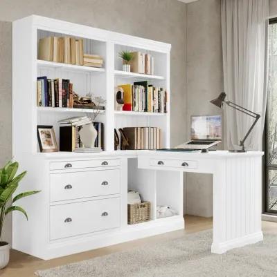 83.4"Tall Bookshelf & Writing Desk Suite, Modern Bookcase