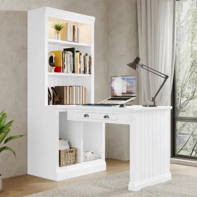 83.4"Tall Bookshelf & Writing Desk Suite, Modern Bookcase