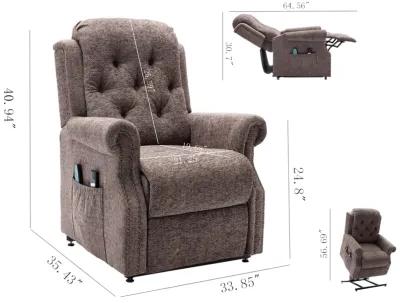 MONDAWE Power Recliner Chair Chenille Knit Fabric Upholstered Powered Reclining Massage Chair with with 8-Point Massage