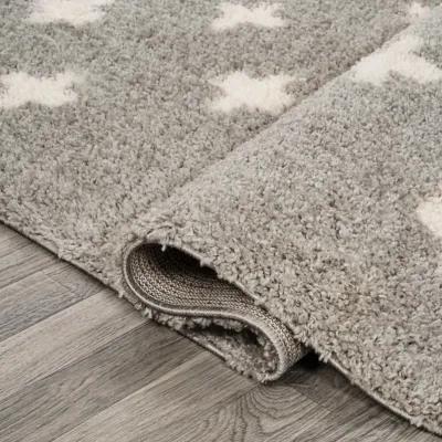 Cristo Berber Geometric Shag Gray/Ivory Rug