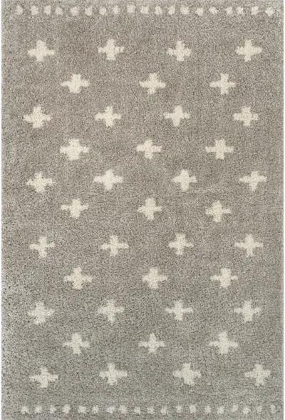 Cristo Berber Geometric Shag Gray/Ivory Rug