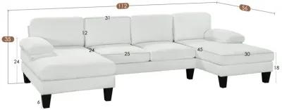 Merax Upholstered 6-Seat Sofa Bed with Double Chaise