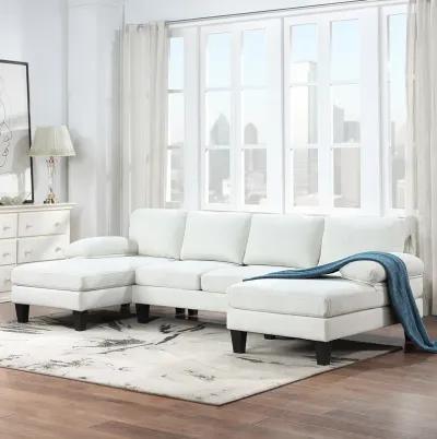 Merax Upholstered 6-Seat Sofa Bed with Double Chaise