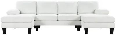 Merax Upholstered 6-Seat Sofa Bed with Double Chaise