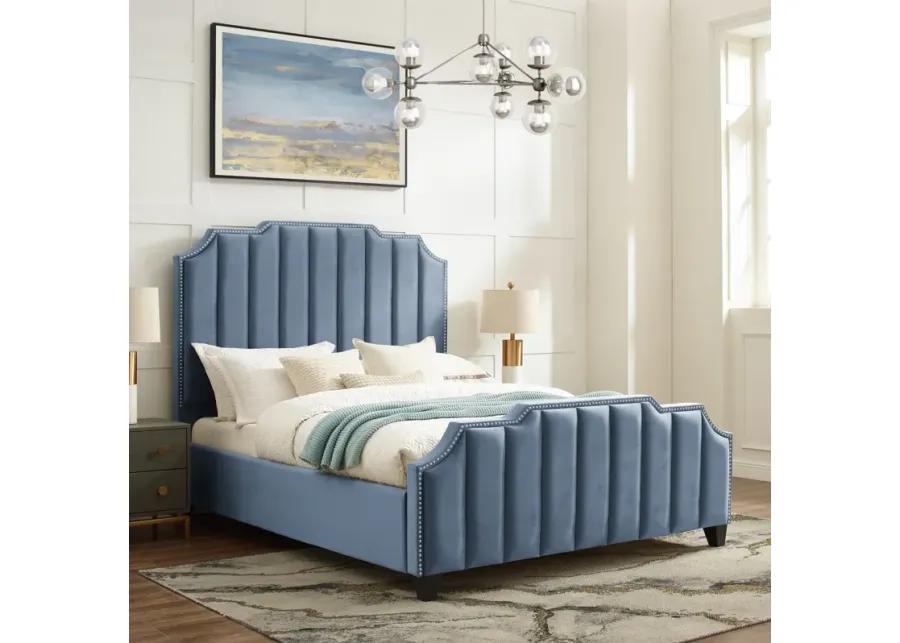 Inspired Home Ruhi Velvet Platform Bed