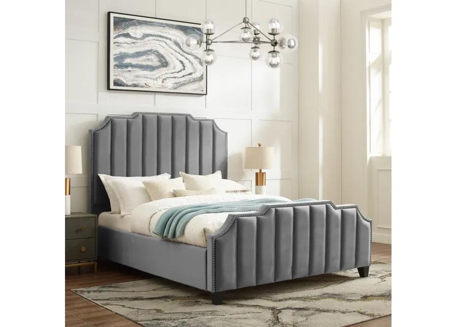 Inspired Home Ruhi Velvet Platform Bed