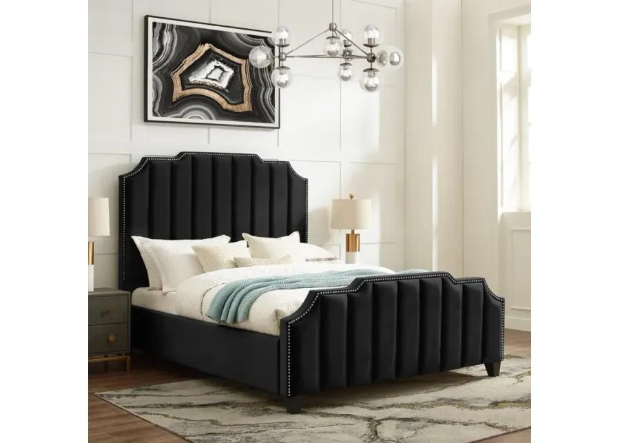 Inspired Home Ruhi Velvet Platform Bed