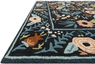 Les Fleurs LES01 Black 3'6" x 5'6" Rug