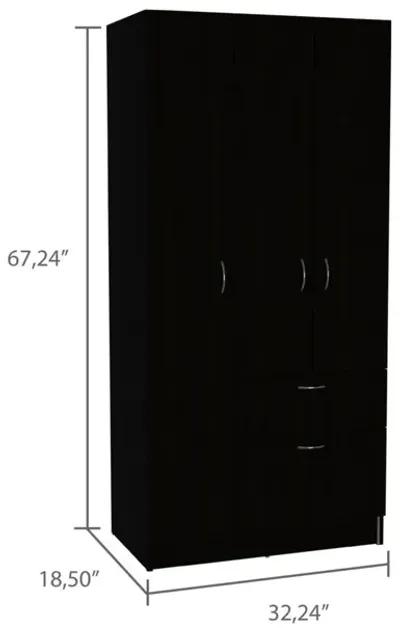 Meredith 1-Drawer Rectangle Armoire Black Wengue And White