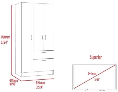 Meredith 1-Drawer Rectangle Armoire Black Wengue And White