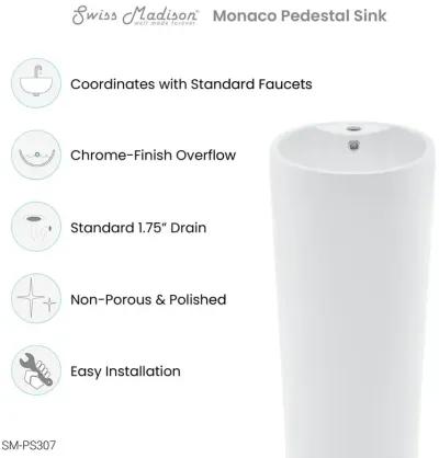 Swiss Madison Monaco Circular Basin Pedestal sink