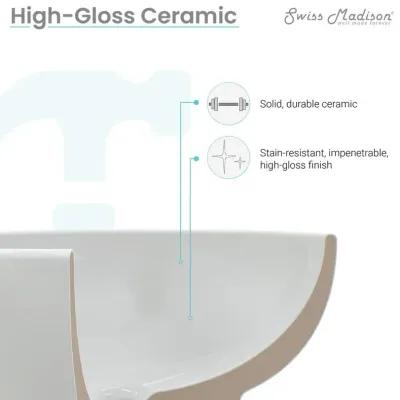 Swiss Madison Monaco Circular Basin Pedestal sink