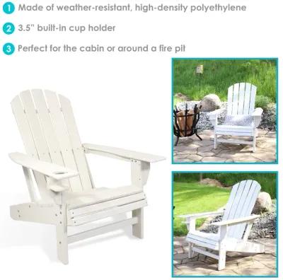 Sunnydaze Lake Style Adirondack Chair with Cup Holder