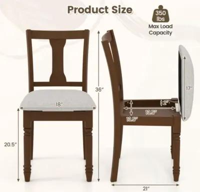 Hivvago Kitchen Dining Chair with Linen Fabric and Storage Space