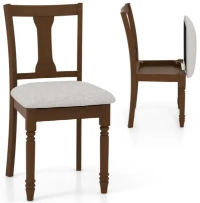 Hivvago Kitchen Dining Chair with Linen Fabric and Storage Space