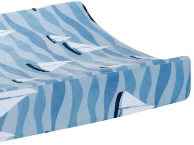 Lambs & Ivy Little Skipper Nautical Ocean Sailboat Soft Changing Pad Cover