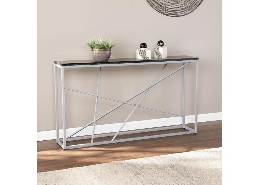 Arendal Faux Stone Skinny Console Table