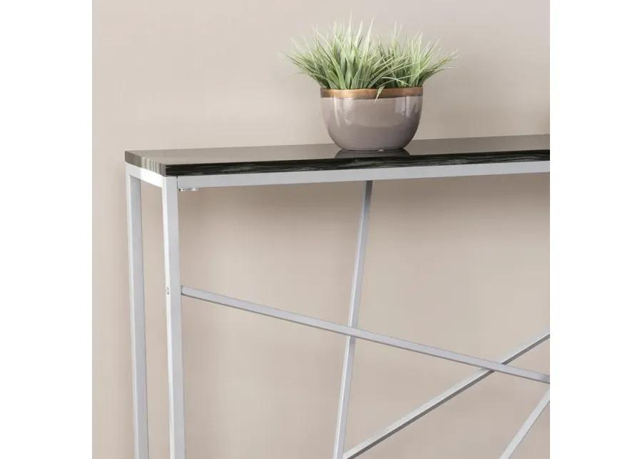 Arendal Faux Stone Skinny Console Table