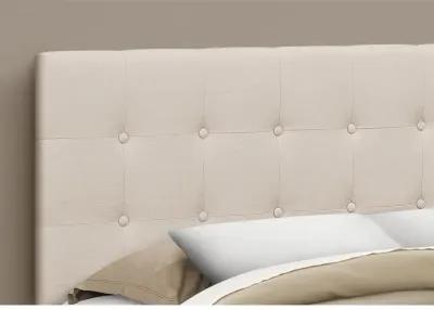 Monarch Specialties I 6004Q Bed, Headboard Only, Queen Size, Bedroom, Upholstered, Linen Look, Beige, Transitional