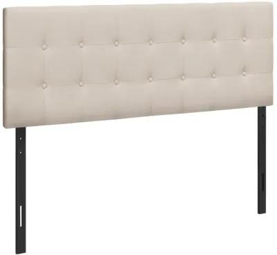 Monarch Specialties I 6004Q Bed, Headboard Only, Queen Size, Bedroom, Upholstered, Linen Look, Beige, Transitional