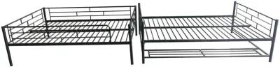 Merax Metal Bunk Bed with Shelf and Guardrails