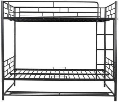 Merax Metal Bunk Bed with Shelf and Guardrails