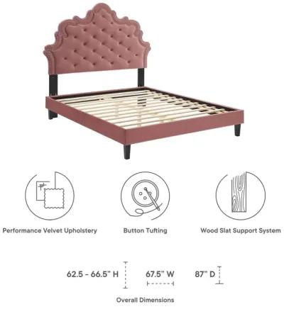 Modway - Sasha Button-Tufted Performance Velvet King Bed