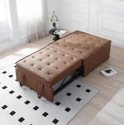 Multipurpose Faux Leather Ottoman Lazy Sofa Pulling Out Sofa Bed