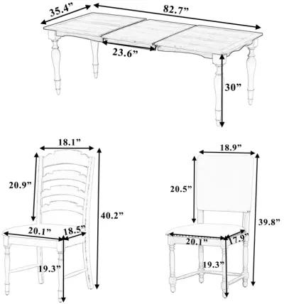 Merax Vintage Traditional Wood Dining Set