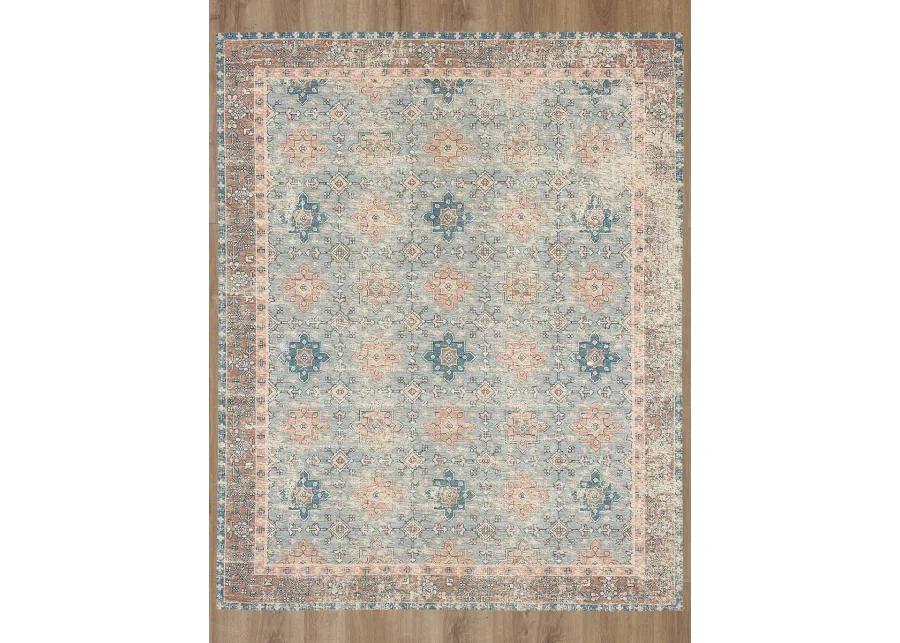 Zula Hazega Blue/Rose 2' 4" X 8' Rug