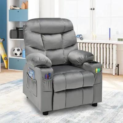 Kids Recliner Chair with Cup Holder and Footrest for Children