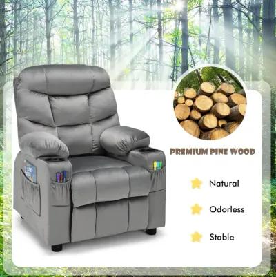 Kids Recliner Chair with Cup Holder and Footrest for Children