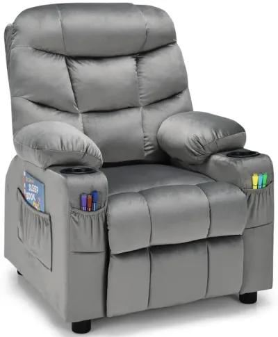 Kids Recliner Chair with Cup Holder and Footrest for Children